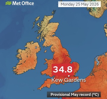 Megdőlt a májusi melegrekord Nagy-Britanniában - illusztráció
