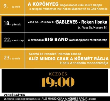 Négy programmal várja a közönséget szeptemberben a Kosztolányi Dezső Színház - illusztráció