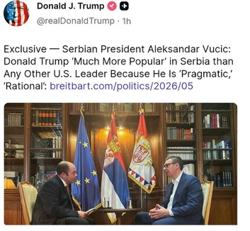 Vučić szerint Trump az európai országok közül Szerbiában a legnépszerűbb - illusztráció