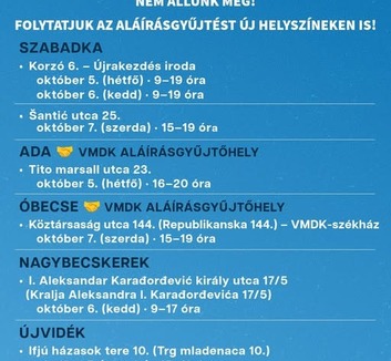 Folytatja az aláírásgyűjtést a Vajdasági Magyar Újrakezdés - illusztráció